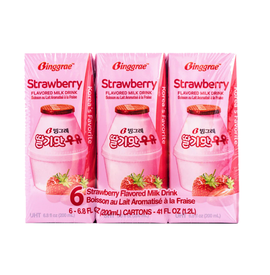 Binggrae Milk Drink Strawberry Flavor 200ml*6 1 each